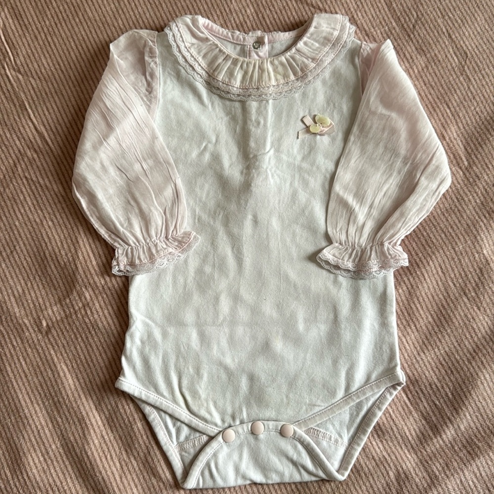 Body, light pink, with lace, tartine et chocolat, 1y